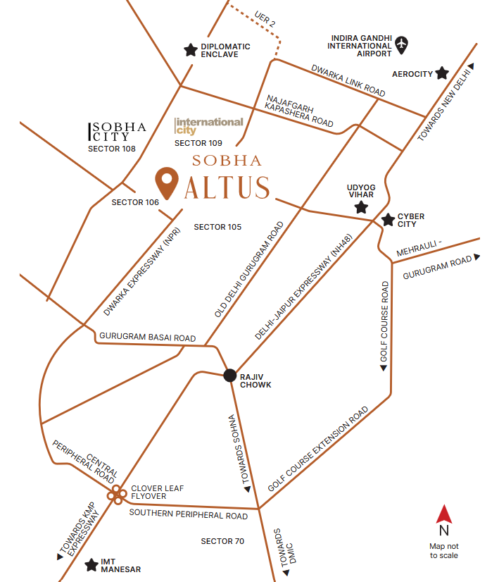 Sobha Altus Location Map